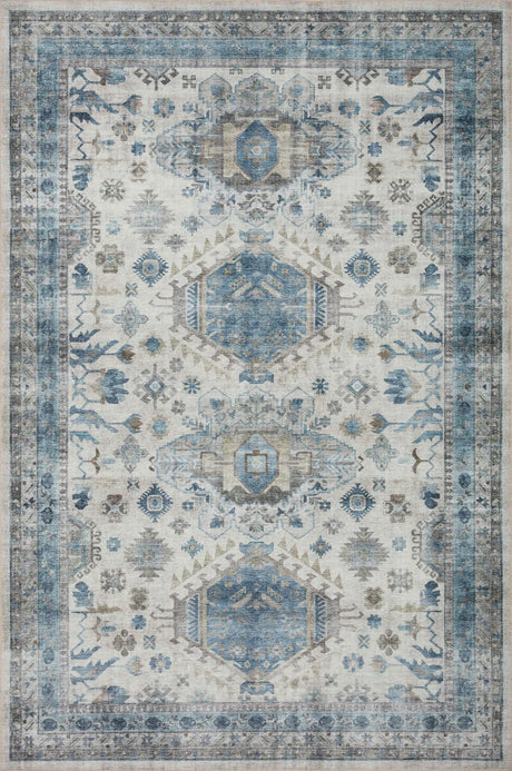 Loloi Heidi Hei-04 Ivory/Ocean Rugs - main flat
