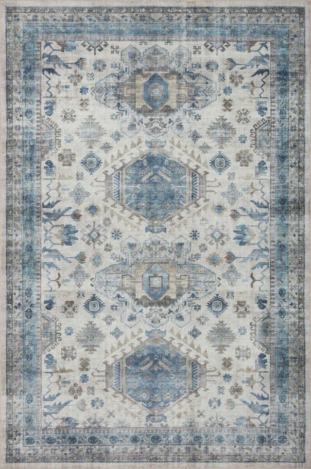 Loloi Heidi Hei-04 Ivory/Ocean Rugs - main flat
