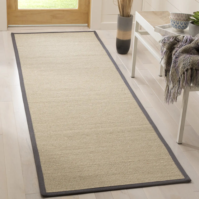 Safavieh Natural Fiber 2'-6" x 10'-0" Rug in Natural / Dark Grey
