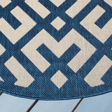 Safavieh Courtyard 5'-3" x 5'-3" Rug in Navy / Beige