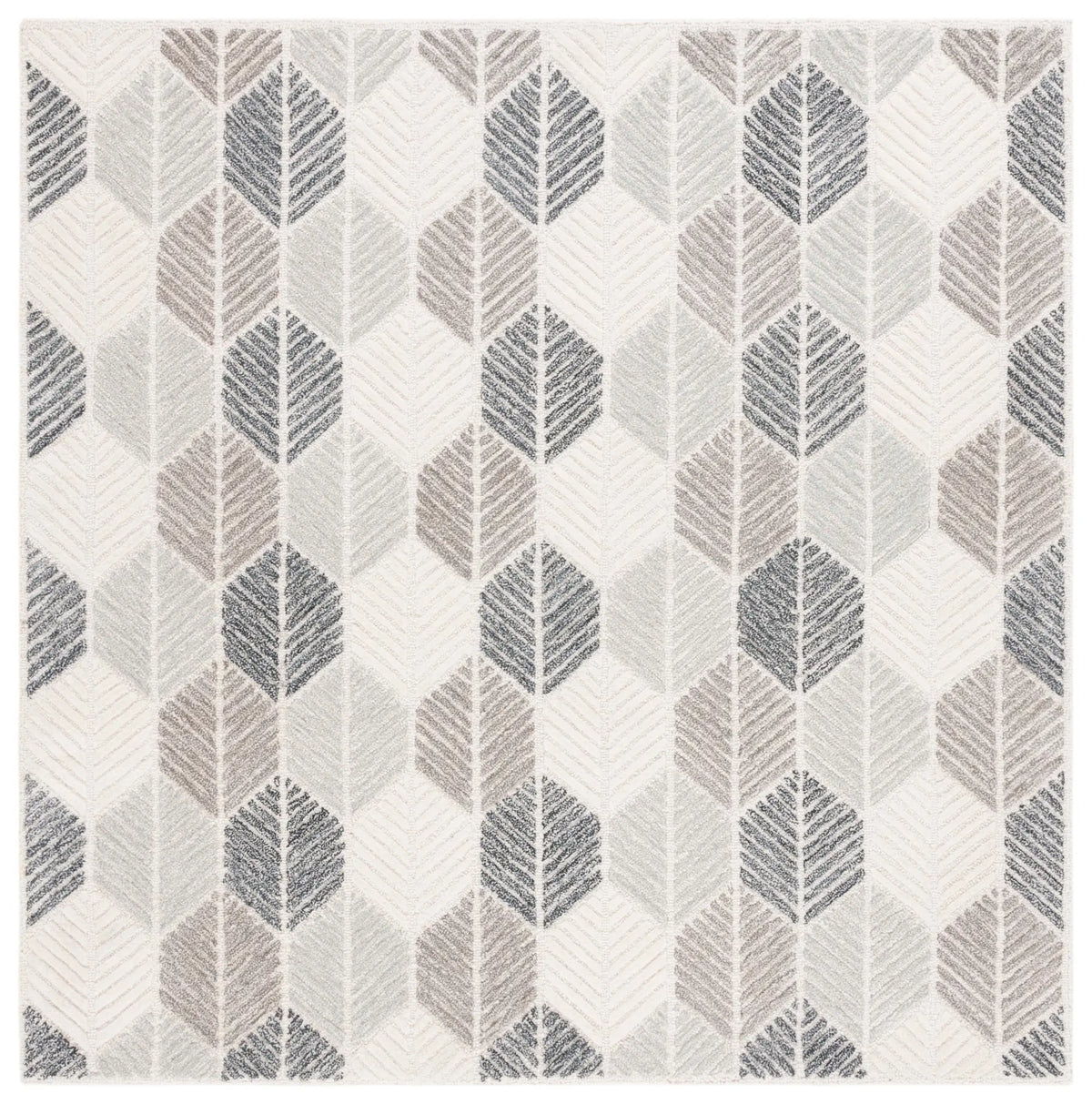 Safavieh Ebony 6'-0" x 6'-0" Rug in Grey / Ivory