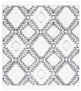 Safavieh Moroccan Tassel Shag 6'-7" x 6'-7" Rug in Ivory / Grey
