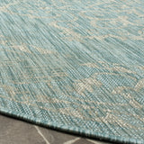 Safavieh Courtyard 6'-7" x 6'-7" Rug in Aqua / Grey