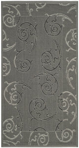 Safavieh Courtyard 2'-7" x 5'-0" Rug in Anthracite / Light Grey