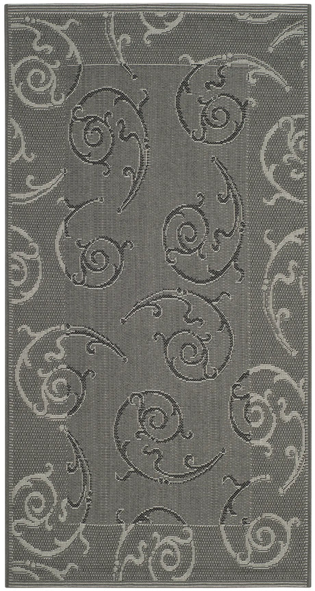 Safavieh Courtyard 2'-7" x 5'-0" Rug in Anthracite / Light Grey