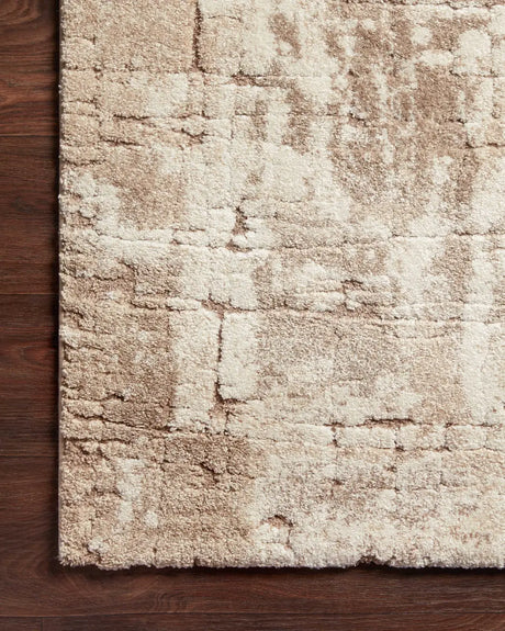Loloi Theory Thy-07 Beige/Taupe Rugs - corner on wood