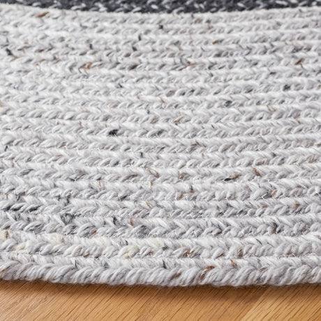 Safavieh Braided 5'-0" x 5'-0" Rug in Black / Light Grey