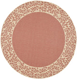 Safavieh Courtyard 5'-3" x 5'-3" Rug in Red / Natural