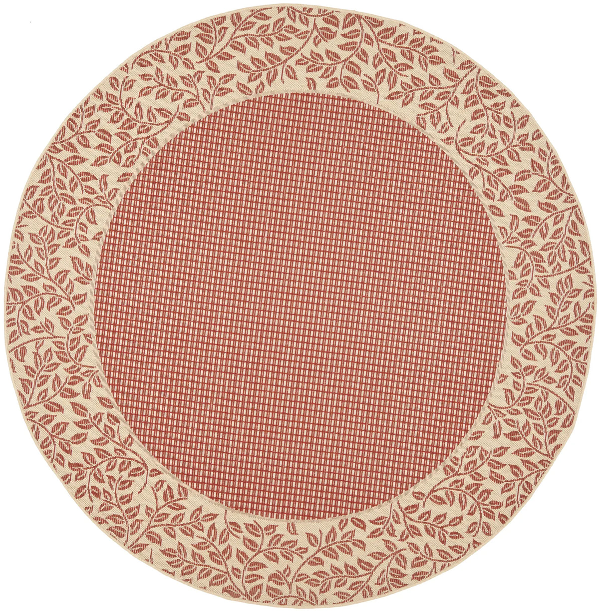 Safavieh Courtyard 6'-7" x 6'-7" Rug in Red / Natural