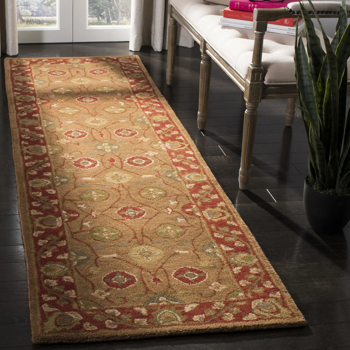 Safavieh Heritage 2'-3" x 12'-0" Rug in Beige / Rust