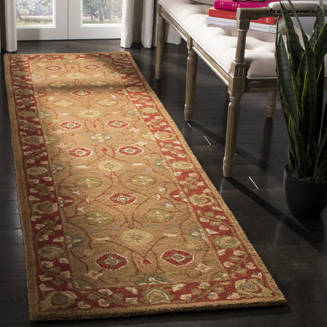 Safavieh Heritage 2'-3" x 12'-0" Rug in Beige / Rust