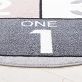 Safavieh Kids Playhouse 200 5'-0" x 5'-0" Rug in Grey / Pink