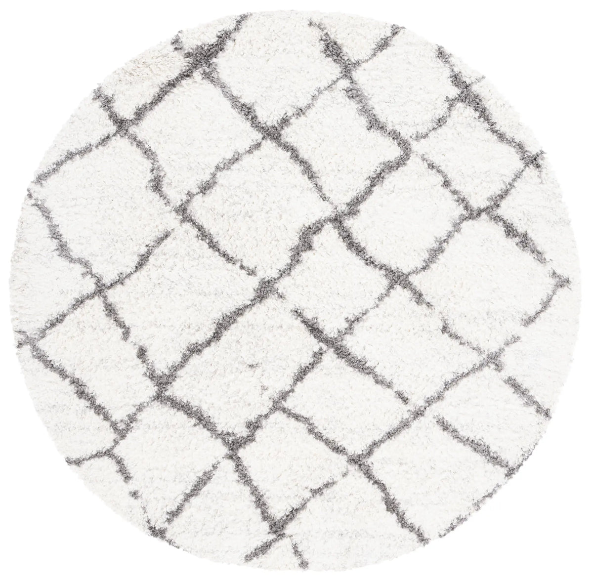 Safavieh Berber Shag 5'-1" x 5'-1" Rug in Cream / Light Grey