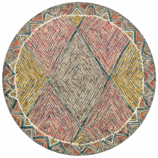 Loloi Spectrum Spe-02 Turquoise/Fiesta Rugs - round flat