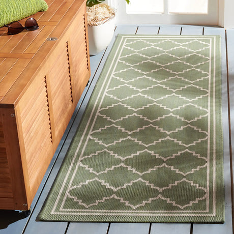 Safavieh Courtyard 2'-3" x 10'-0" Rug in Green / Beige