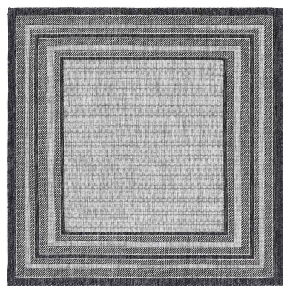 Safavieh Courtyard 4'-0" x 4'-0" Rug in Light Grey / Black