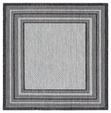 Safavieh Courtyard 4'-0" x 4'-0" Rug in Light Grey / Black