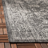 Safavieh Courtyard 4'-0" x 5'-7" Rug in Black / Ivory