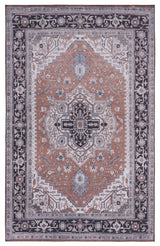 Safavieh Tucson 4'-0" x 6'-0" Rug in Rust / Navy