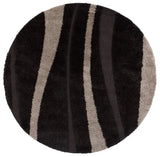 Safavieh Florida Shag 6'-7" x 6'-7" Rug in Dark Brown / Beige