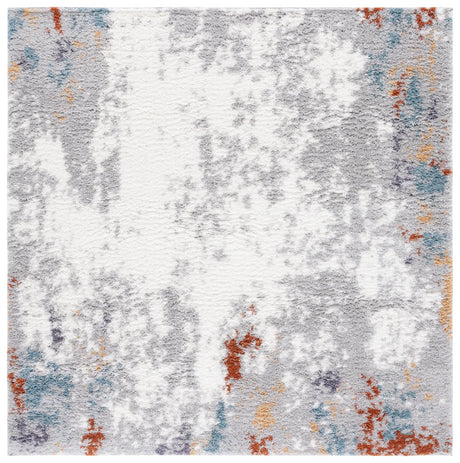 Safavieh Berber Shag 7'-0" x 7'-0" Rug in Blue Rust / Ivory