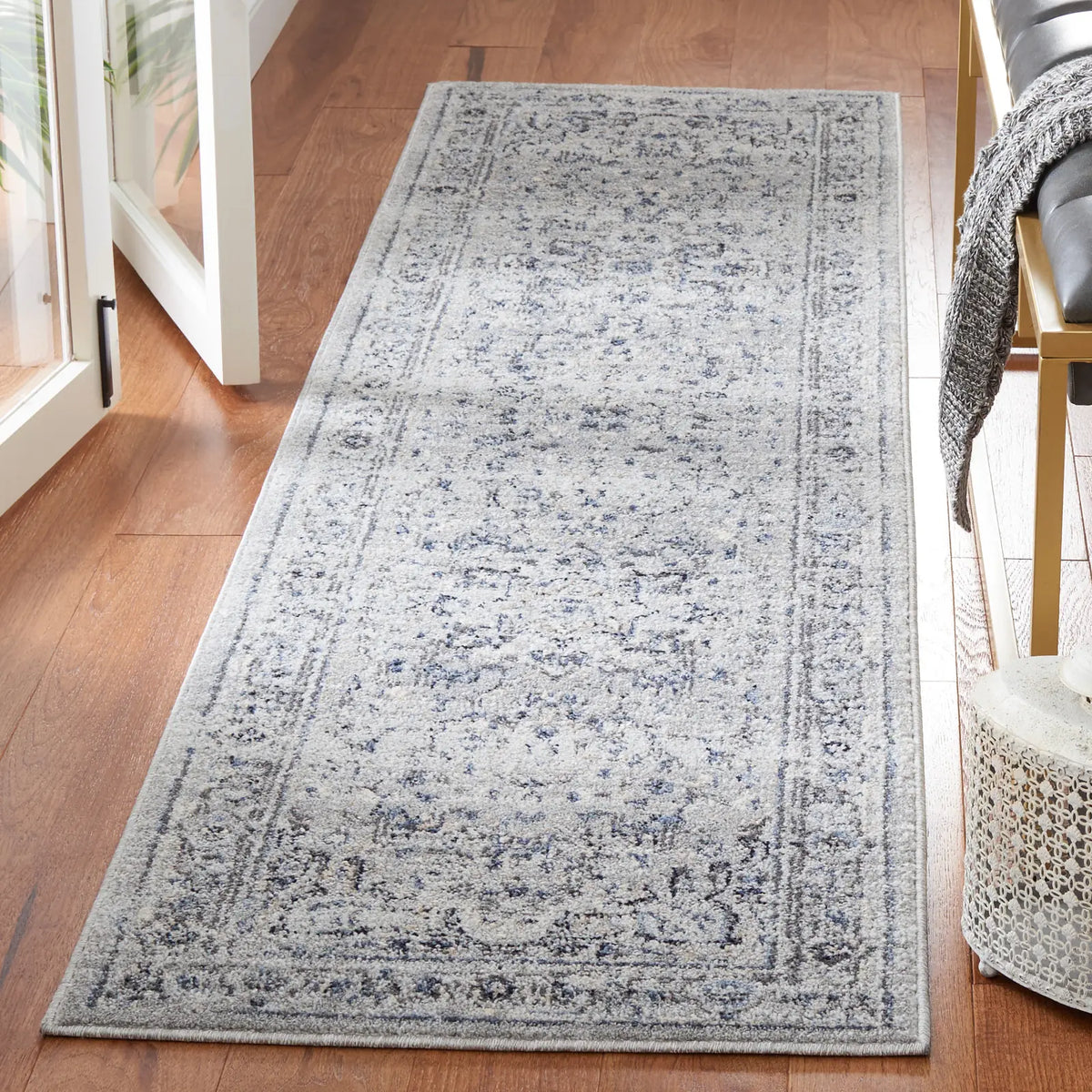 Safavieh Charleston 2'-0" x 10'-0" Rug in Grey / Dark Grey
