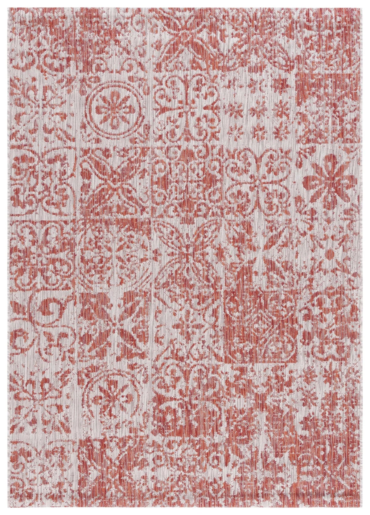 Safavieh Courtyard 5'-3" x 7'-7" Rug in Red / Beige