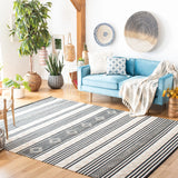 Safavieh Striped Kilim 6'-0" x 9'-0" Rug in Black / Ivory