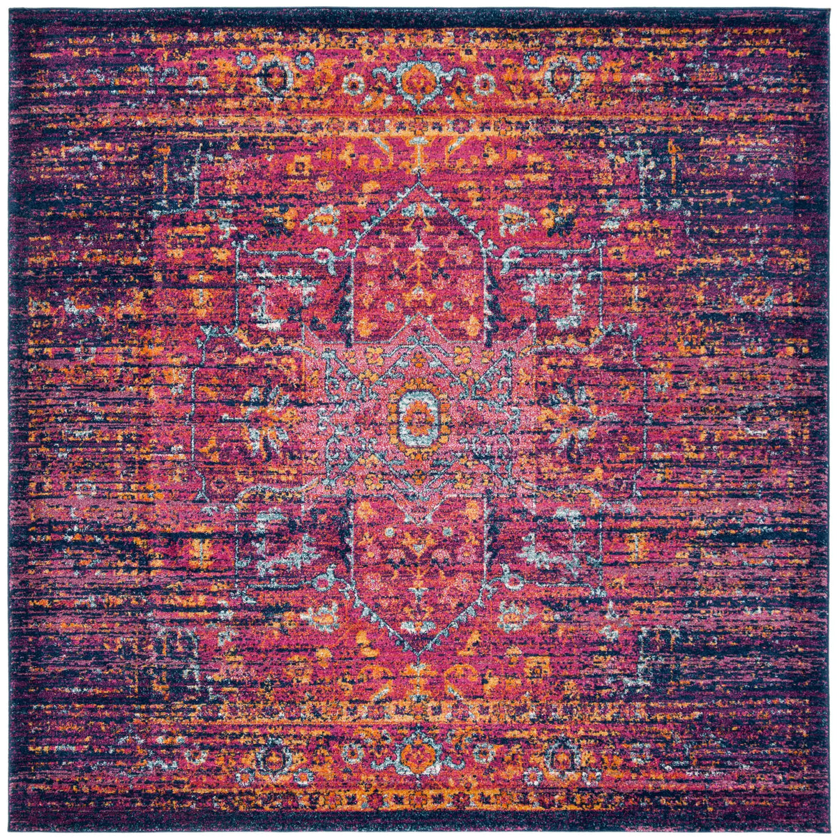 Safavieh Evoke 6'-7" x 6'-7" Rug in Blue / Fuchsia