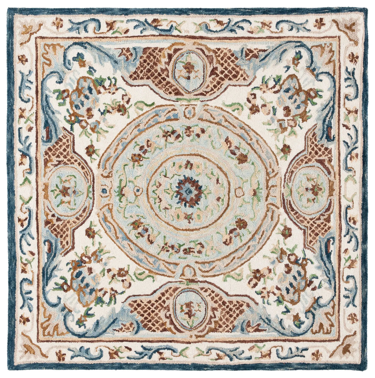Safavieh Aubusson 6'-0" x 6'-0" Rug in Ivory / Blue