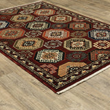 Oriental Weavers Sphinx Lilihan 091R6 Red/ Multi Rugs - angle detail