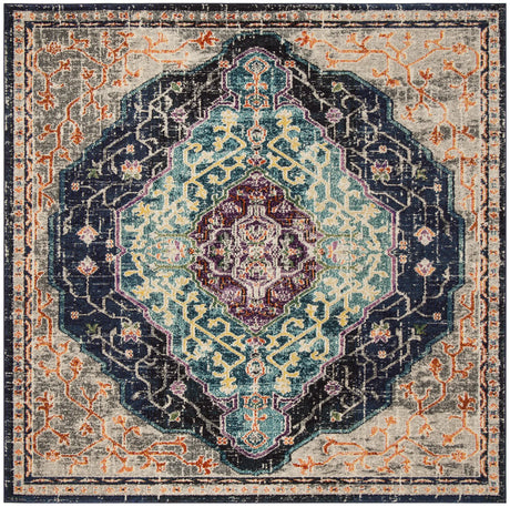 Safavieh Monaco 6'-7" x 6'-7" Rug in Black / Blue