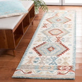 Safavieh Micro-Loop 2'-3" x 8'-0" Rug in Ivory / Blue