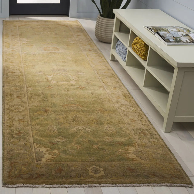 Safavieh Oushak 3'-0" x 10'-0" Rug in Green / Beige
