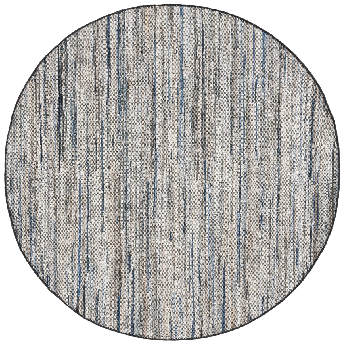 Safavieh Rag Rug 6'-0" x 6'-0" Rug in Light Blue / Black
