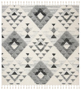 Safavieh Moroccan Tassel Shag 6'-7" x 6'-7" Rug in Ivory / Grey