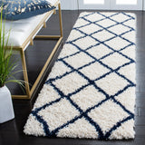 Safavieh Hudson Shag 2'-3" x 8'-0" Rug in Ivory / Navy