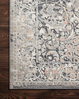 Loloi Lucia Luc-04 Grey / Mist Rugs - corner on wood