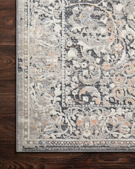 Loloi Lucia Luc-04 Grey / Mist Rugs - corner on wood