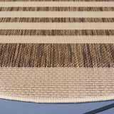 Safavieh Courtyard 5'-3" x 5'-3" Rug in Brown / Bone