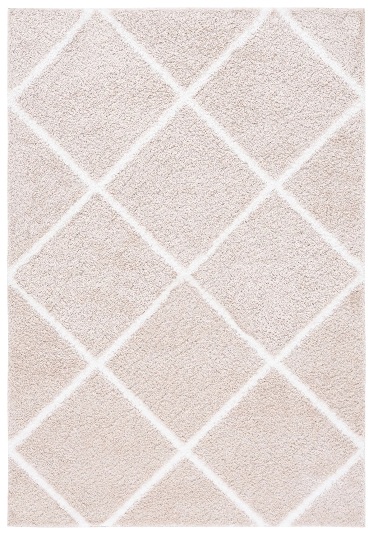 Safavieh Tahoe Shag 4'-0" x 6'-0" Rug in Beige / White