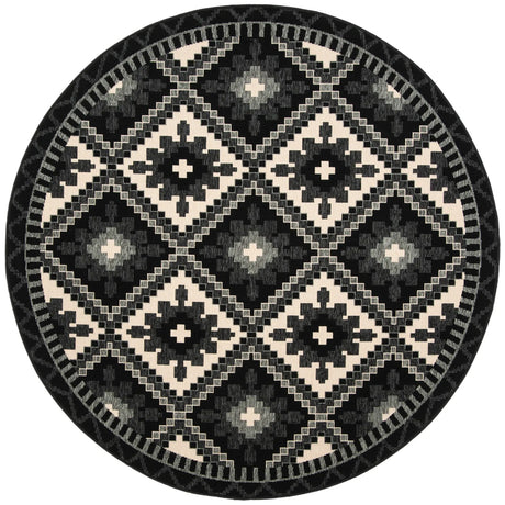 Safavieh Veranda 5'-3" x 5'-3" Rug in Black / Beige