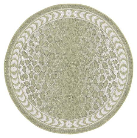 Safavieh Courtyard 4'-0" x 4'-0" Rug in Light Green / Ivory