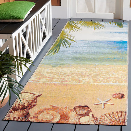 Safavieh Barbados 500 2'-8" x 10'-5" Rug in Gold / Blue