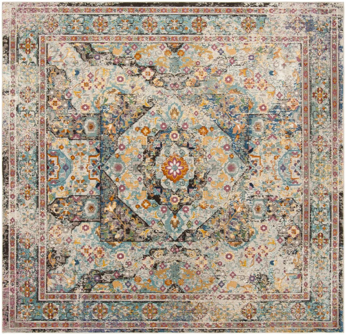 Safavieh Aria 6'-5" x 6'-5" Rug in Blue / Multi