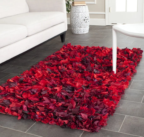 Safavieh Rio Shag 3'-0" x 5'-0" Rug in Red / Multi
