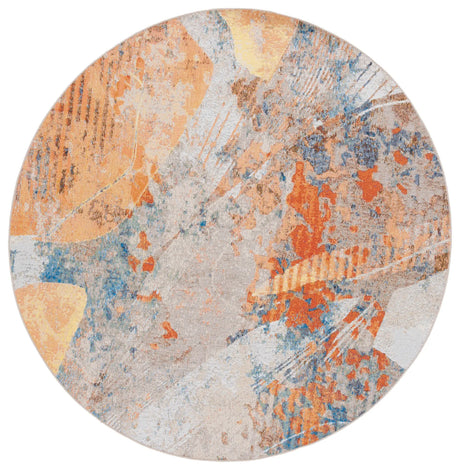 Safavieh Barbados 500 6'-6" x 6'-6" Rug in Blue / Rust
