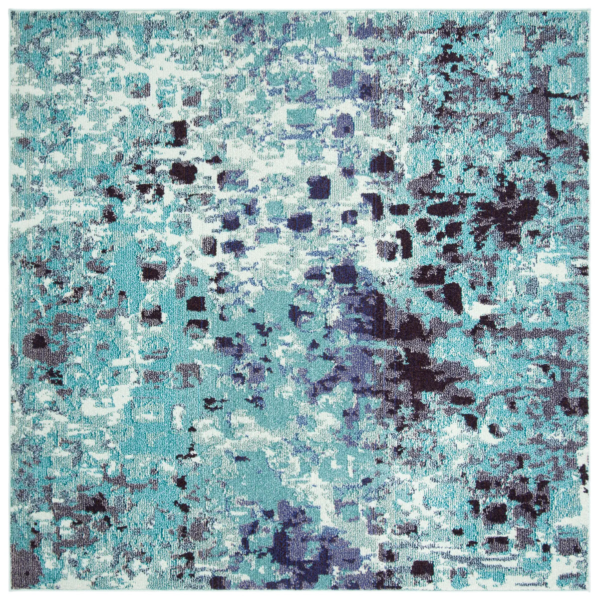 Safavieh Madison 6'-7" x 6'-7" Rug in Turquoise / Navy