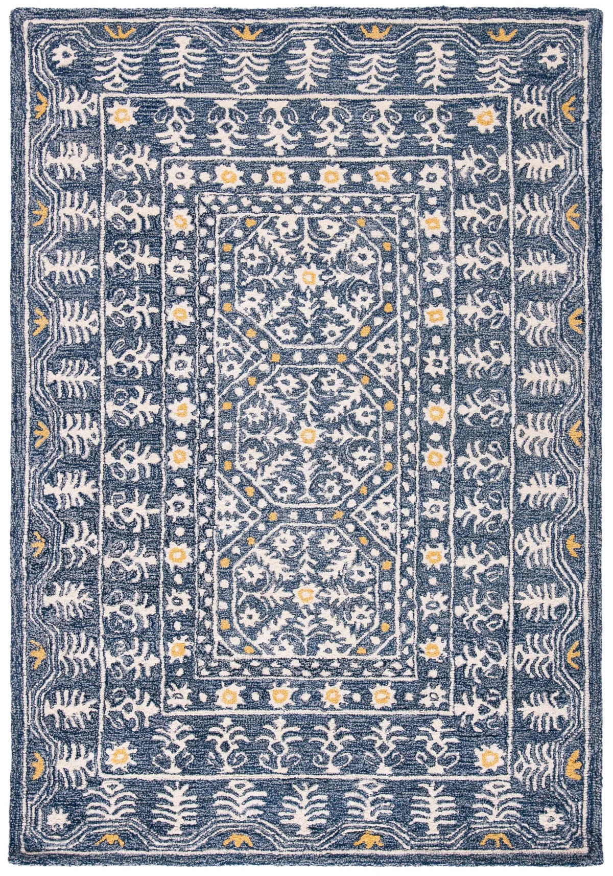 Safavieh Micro-Loop 4'-0" x 6'-0" Rug in Blue / Ivory