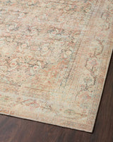 Loloi Adrian Adr-01 Natural/Apricot Rug - angled corner on wood